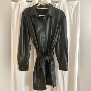 Vegan Leather Shirt Dress. Never worn!